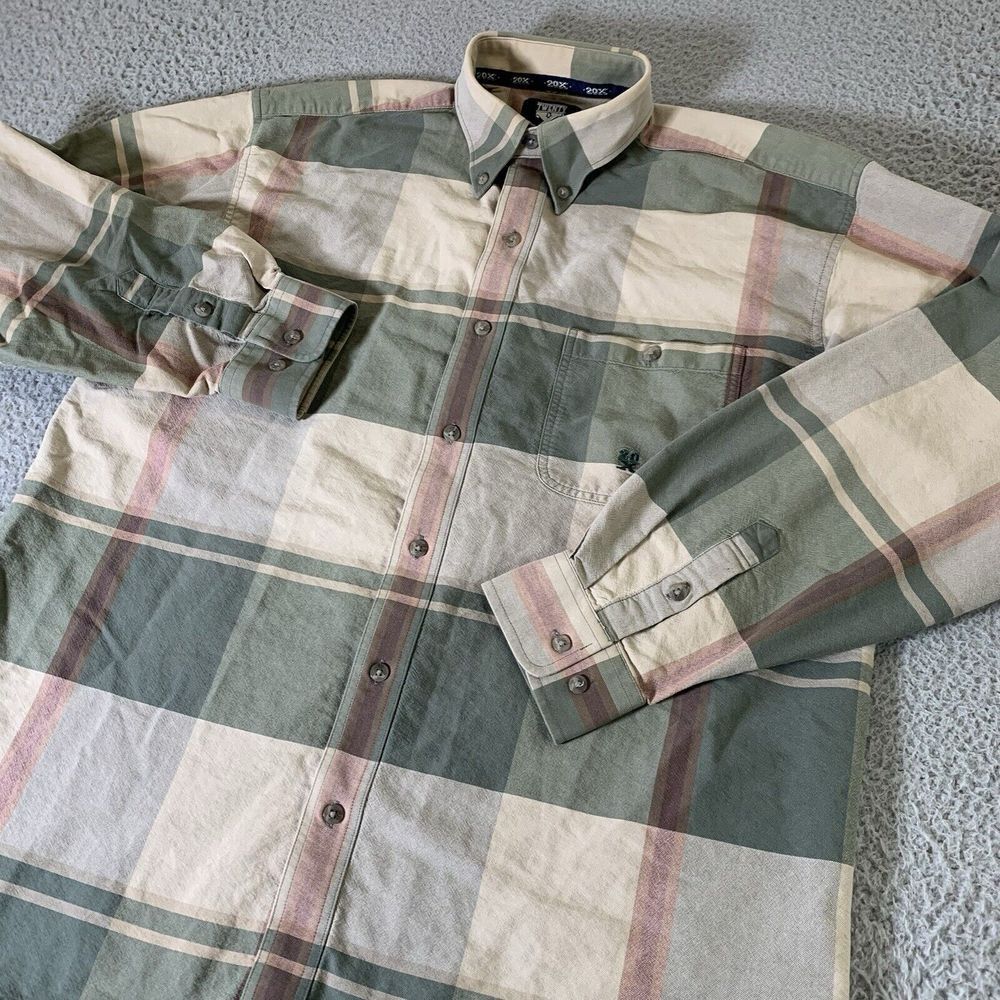 Wrangler Twenty X Western Shirt Mens XL Button Up 20x Tartan Plaid Pocket Cowboy